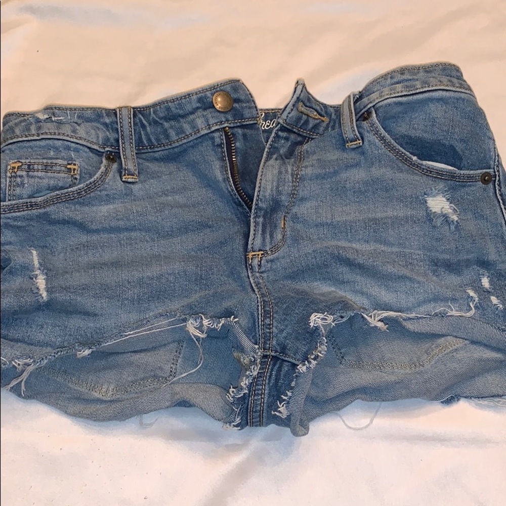 Ripped jean shorts